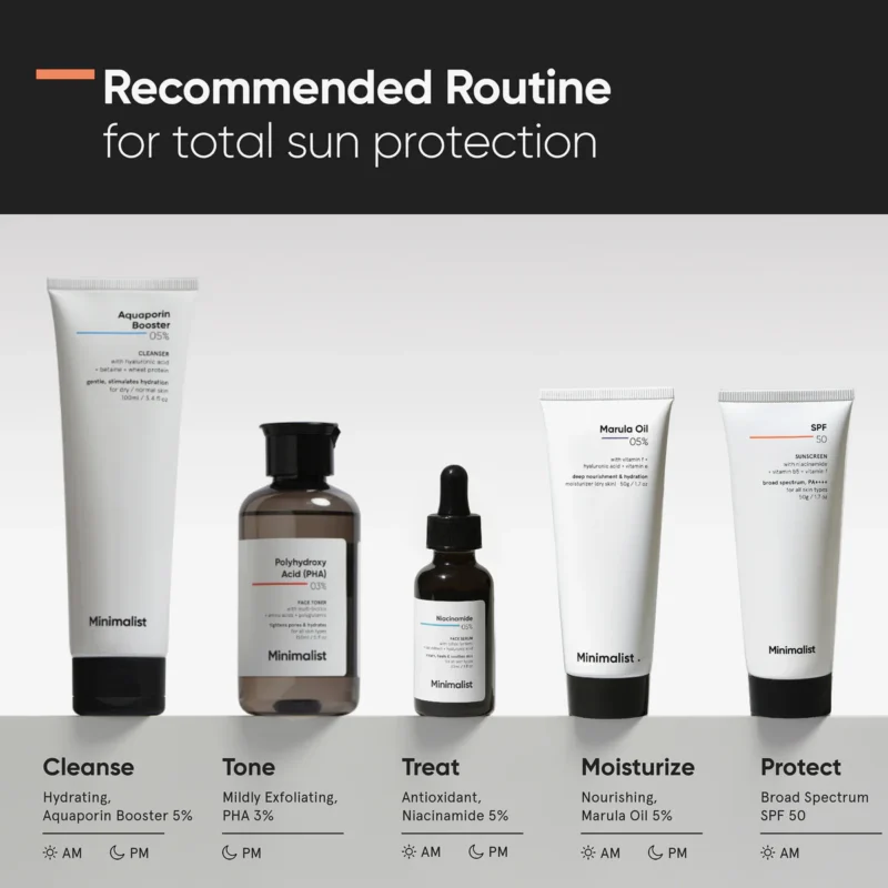 Buy Minimalist SPF 50 Sunscreen in Nepal from Beautix Nepal. Broad spectrum UV protection, lightweight formula. 100% original with COD available.
