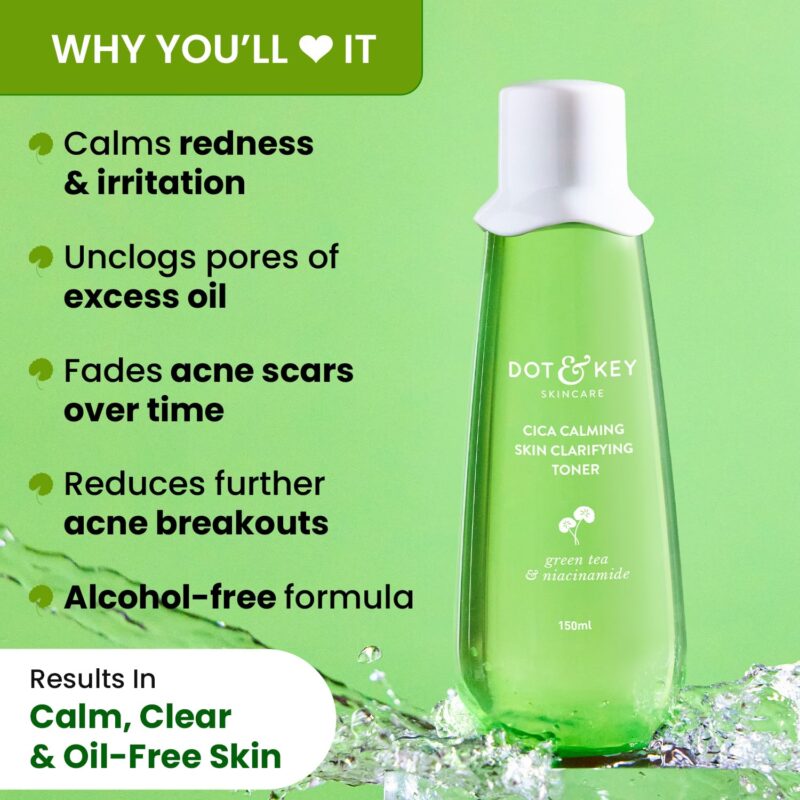 Buy Dot & Key CICA Niacinamide Toner in Nepal from Beautix Nepal. Oil-control toner for acne-prone and oily skin.