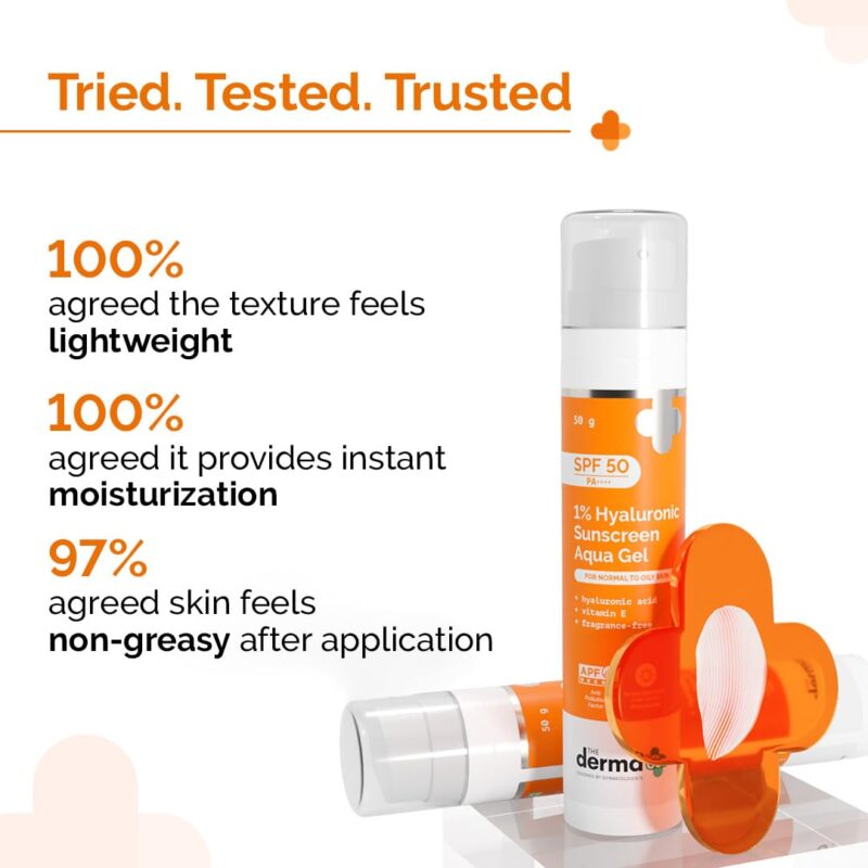 Buy Derma Co Hyaluronic Sunscreen SPF 50 in Nepal. Lightweight aqua gel with PA++++ protection. Genuine products at Beautix Nepal.