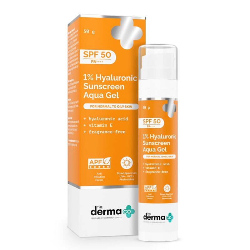 Buy Derma Co Hyaluronic Sunscreen SPF 50 in Nepal. Lightweight aqua gel with PA++++ protection. Genuine products at Beautix Nepal.