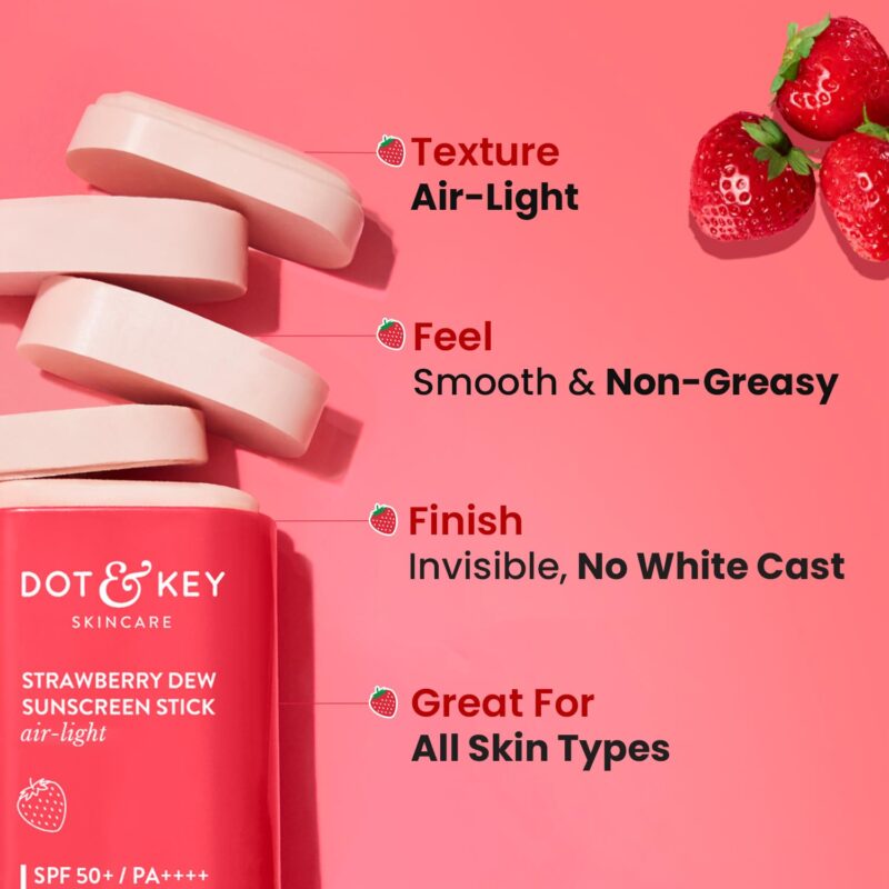 Buy Dot & Key Strawberry Dew Sunscreen Stick SPF 50 PA++++ in Nepal from Beautix Nepal. 100% genuine product with fast delivery nationwide.